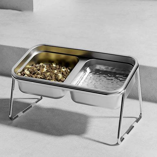 Elevated Cat Bowl Stainless Steel Raised Cat Water Bowl for Small Dogs Puppy
